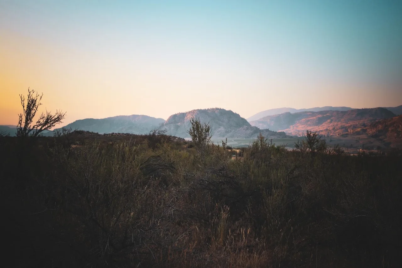 Osoyoos desert hills at dusk