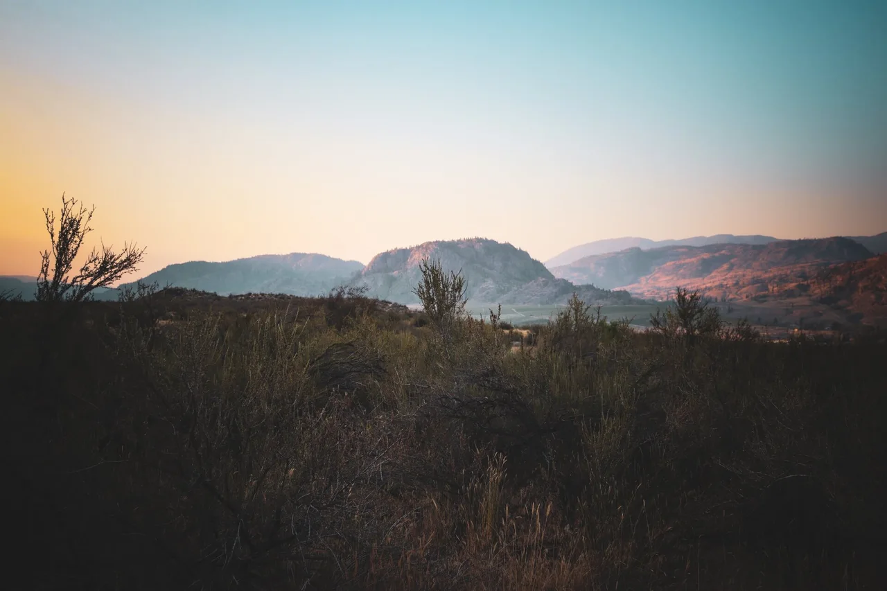 Hills above Osoyoos at dusk